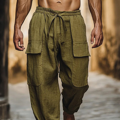 Casual linen harem pants for men Chic and Style