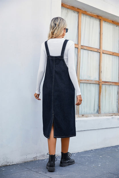 Robe en jean à bretelles pour femmes avec poches latérales pratiques et coupe moderne Chic und Stil
