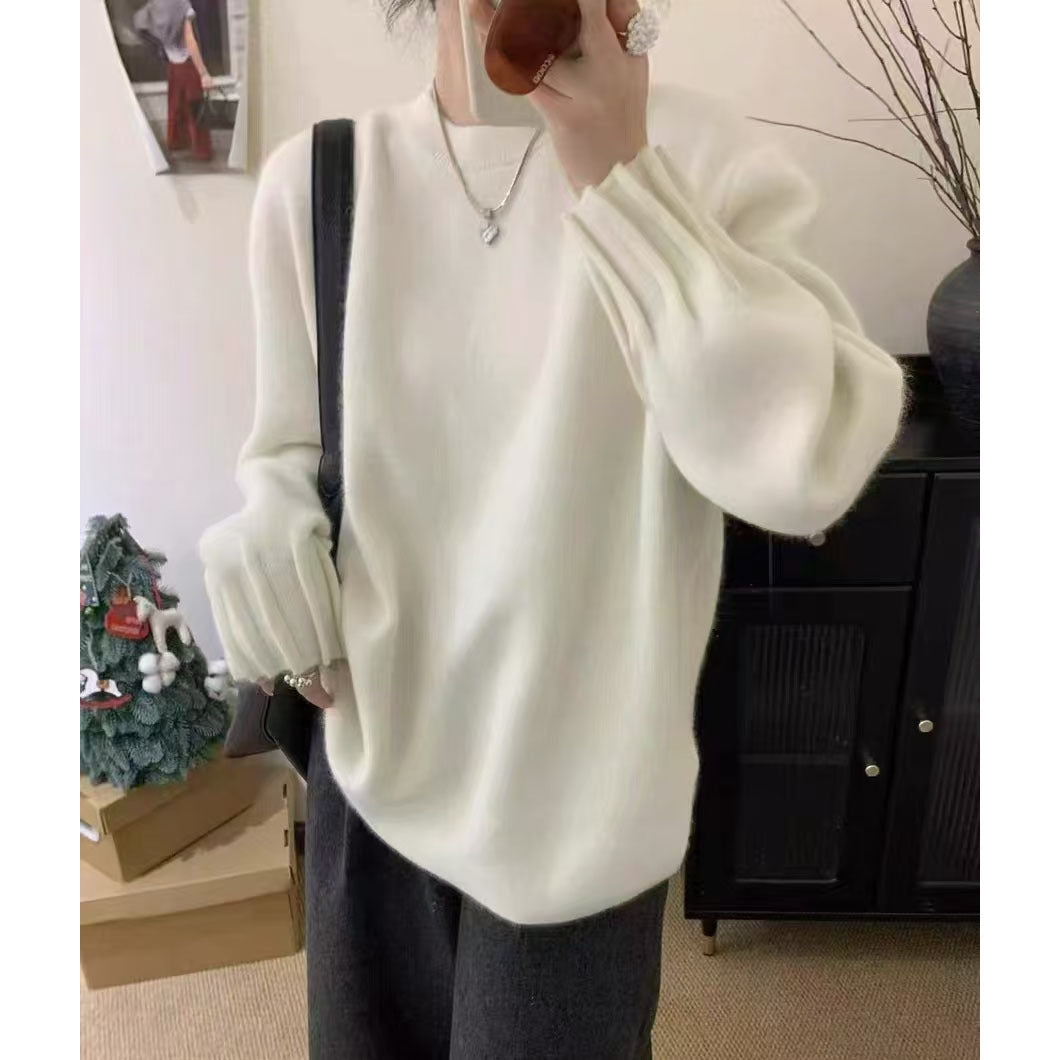 Pull décontracté pour femmes avec design de manches texturées enroulées Chic und Stil