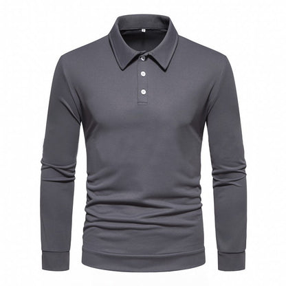 Chemise polo à manches longues pour hommes en tissu respirant avec des détails de boutons modernes Chic und Stil