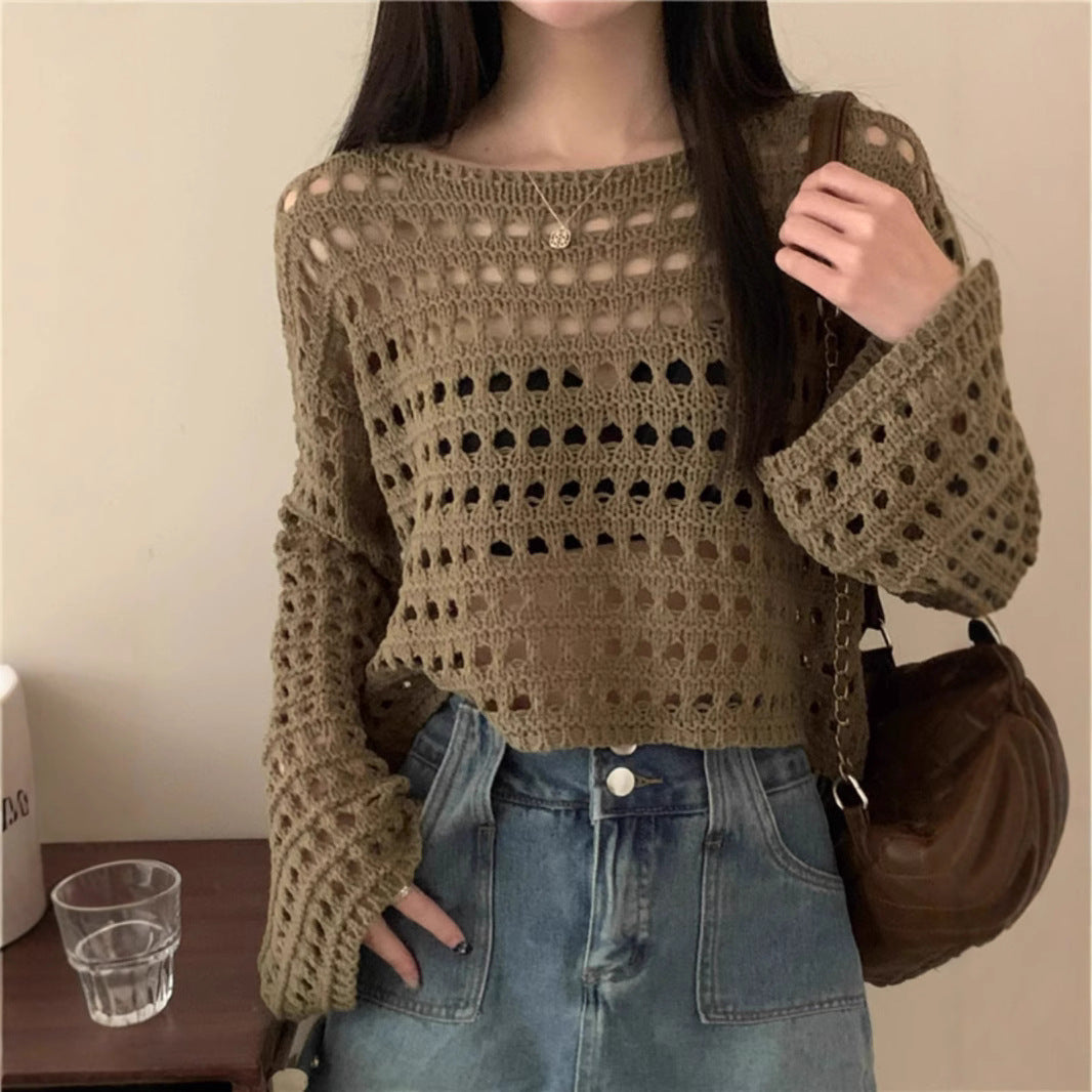Femme pull en crochet surdimensionné et aérien avec une coupe ample Chic und Stil