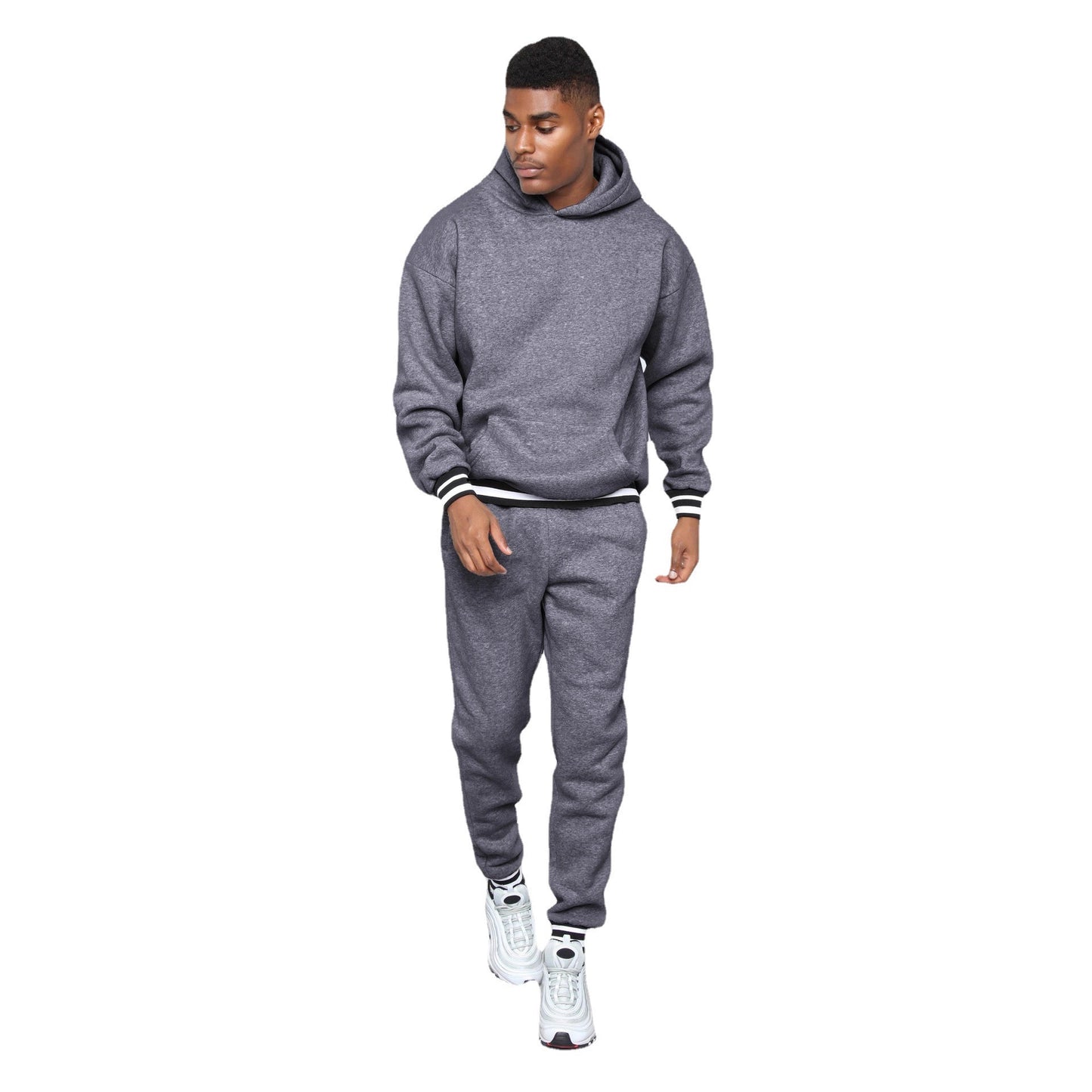 Sporty sweatshirt for men with comfortable jogger pants in chic urban style