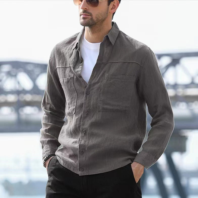 Chemise légère en coton pour hommes avec poches pratiques Chic und Stil