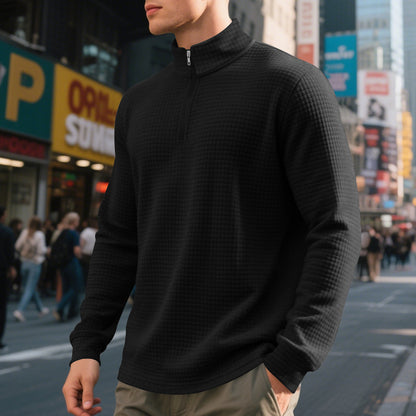 Pull en polaire tendance pour hommes avec col montant et fermeture éclair Chic und Stil