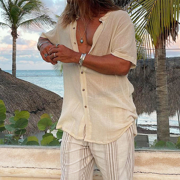 Chemise légère d'été pour hommes à manches courtes Chic und Stil