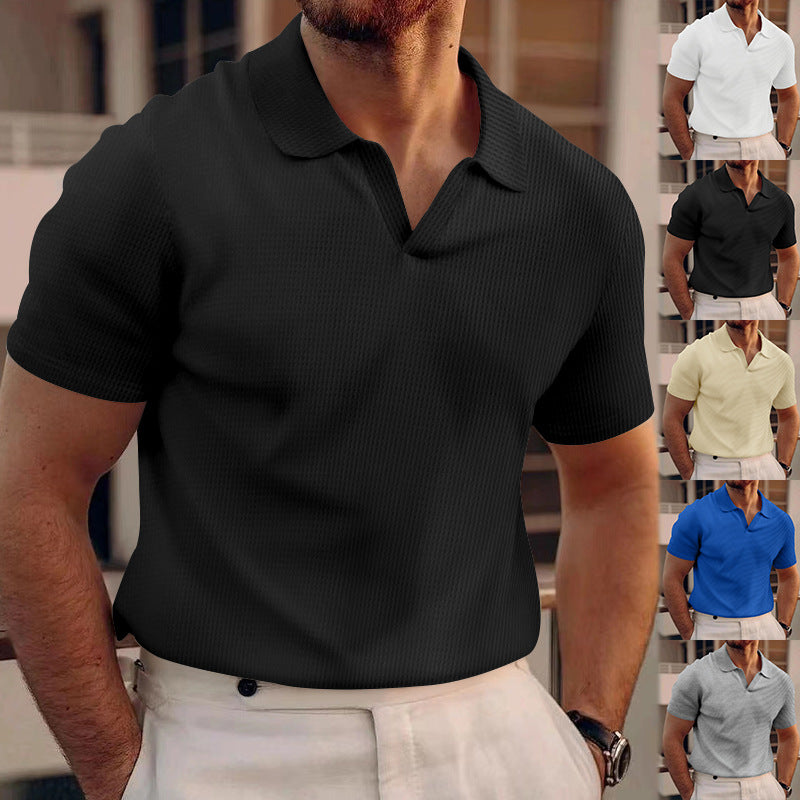 Men's polo with structured fabric and modern V-neck Chic and Style