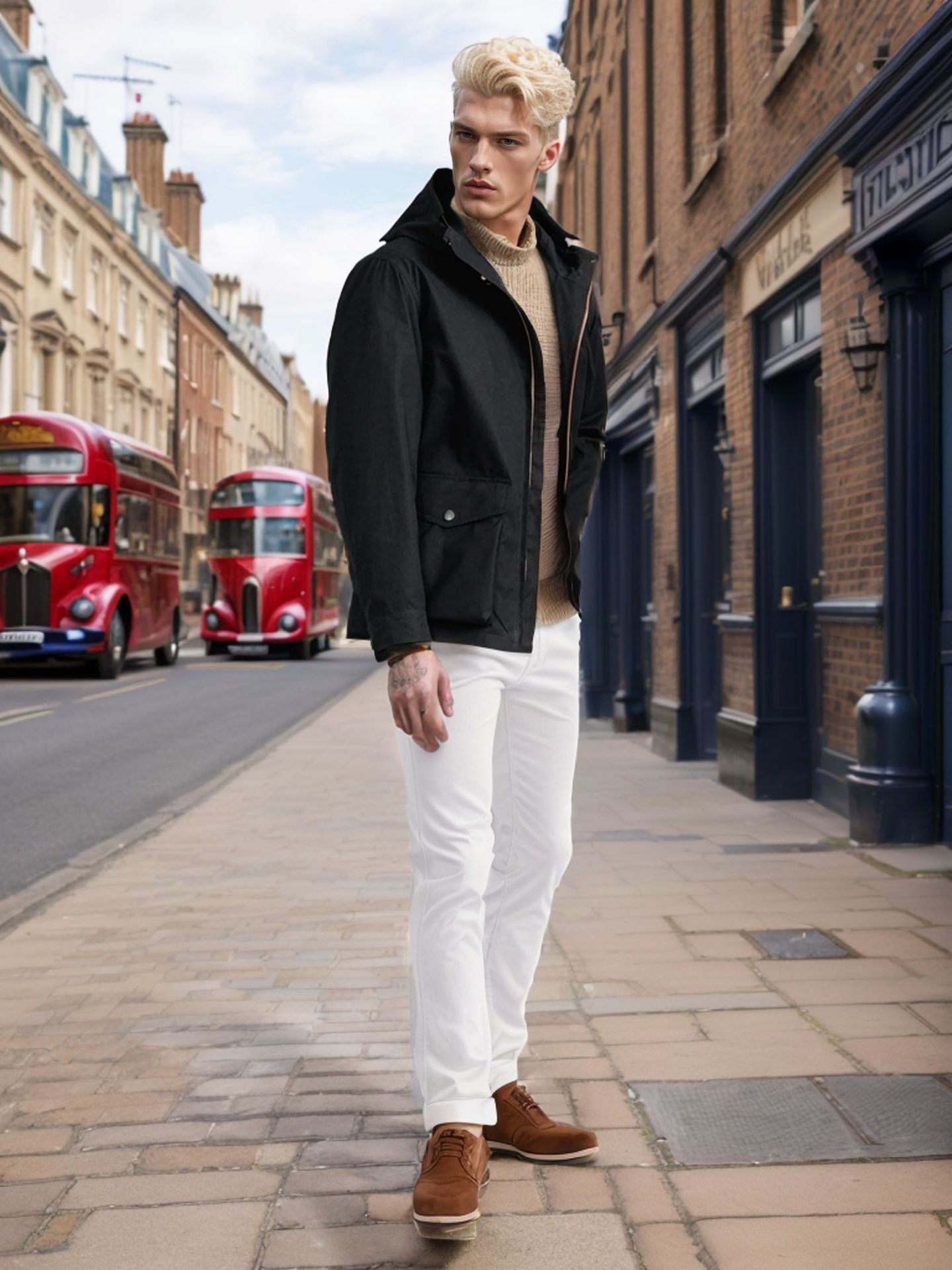 Functional transition jacket for men with adjustable hood collar Chic and Style