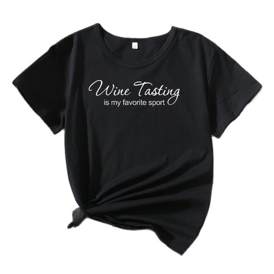 T-shirt de loisirs pour femmes Chic und Stil Vin Dégustation