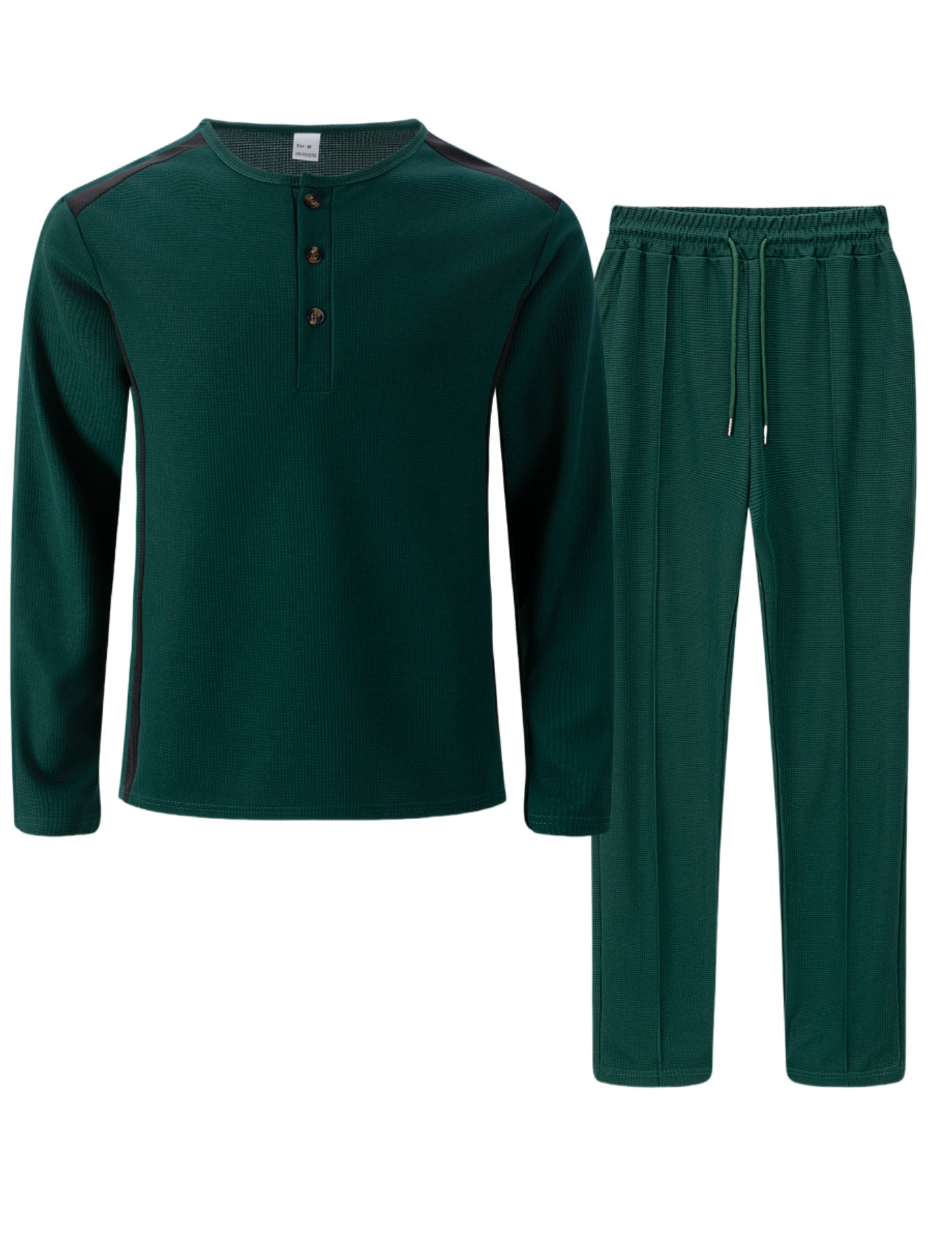 Costume de loisirs pour hommes avec un élégant haut Henley et un pantalon de jogging confortable Chic und Stil