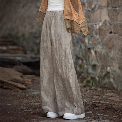 Loose linen pants for ladies with an elegant texture Chic und Stil