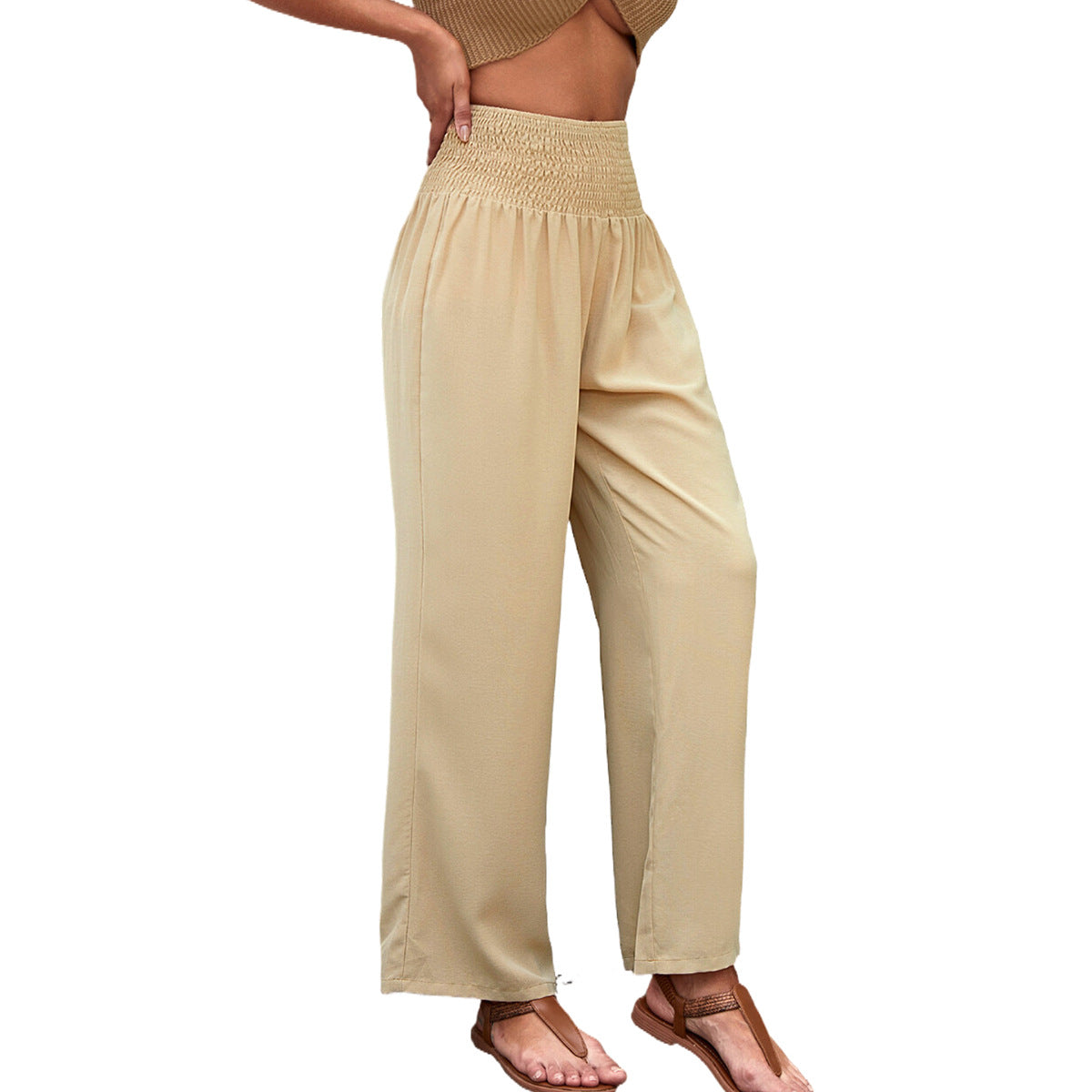 Wide palazzo pants for women with elastic waistband and relaxed fit Chic and Style