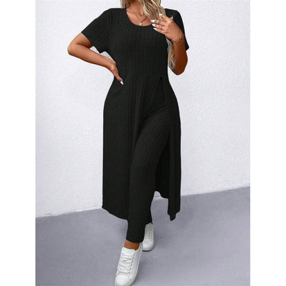 Robe en tricot confortable pour femme et ensemble de leggings Chic und Stil