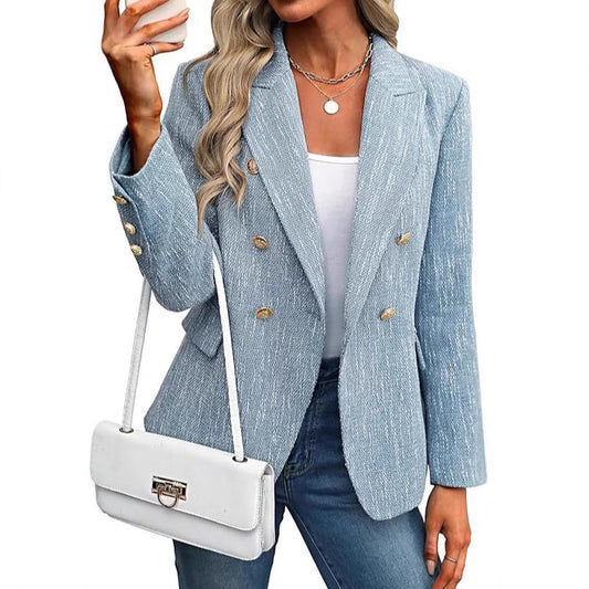 Blazer en tweed pour femmes avec double rangée de boutons Chic und Stil