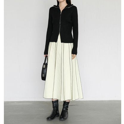 Ensemble robe maxi coupe décontractée et haut à manches-ballons pour femmes Chic und Stil