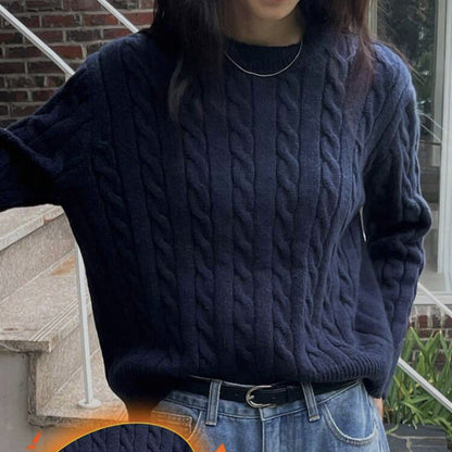Pull en gros tricot pour dames avec motif en torsades et manches larges Chic und Stil