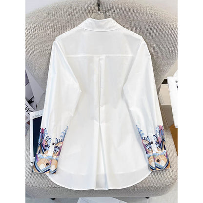 Chemisier à col brodé pour femmes Chic und Stil