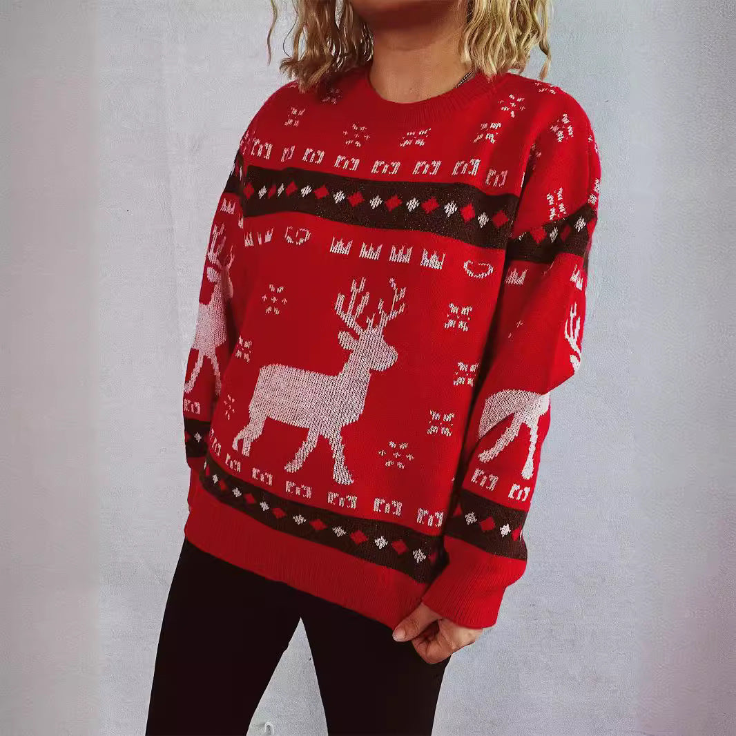Pulls de Noël pour femmes avec un motif de renne festif et une coupe confortable Chic und Stil