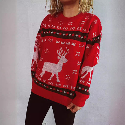 Pulls de Noël pour femmes avec un motif de renne festif et une coupe confortable Chic und Stil
