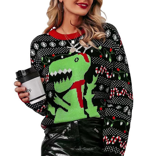 Pull de Noël pour femmes avec motif T-Rex Chic und Stil