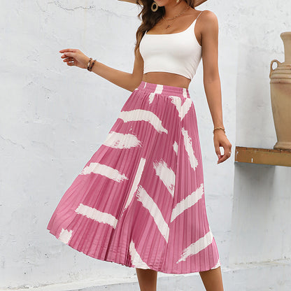 Jupe plissée pour femmes avec motif tendance et ceinture élastique Chic und Stil