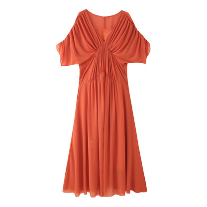 Robe maxi femme avec silhouette fluide et élégante drapée Chic und Stil