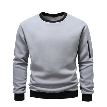 Comfortable fleece pullover for men with zip pocket Chic and Style