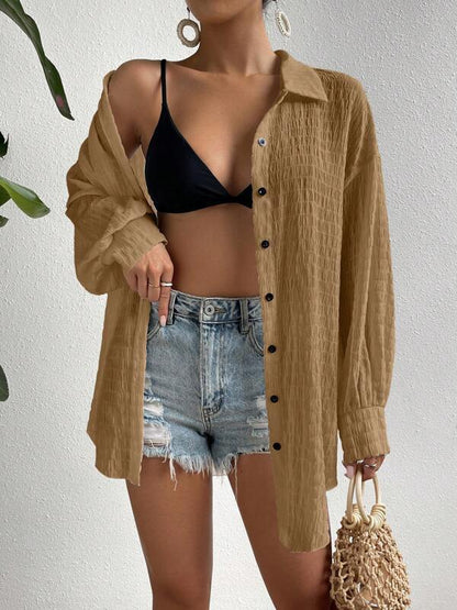 Chemisier décontracté oversized pour femmes en tissu texturé Chic und Stil