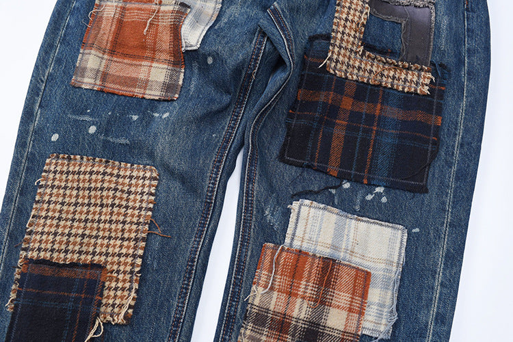 Women’s jeans with creative patchwork design and casual fit Chic and Style