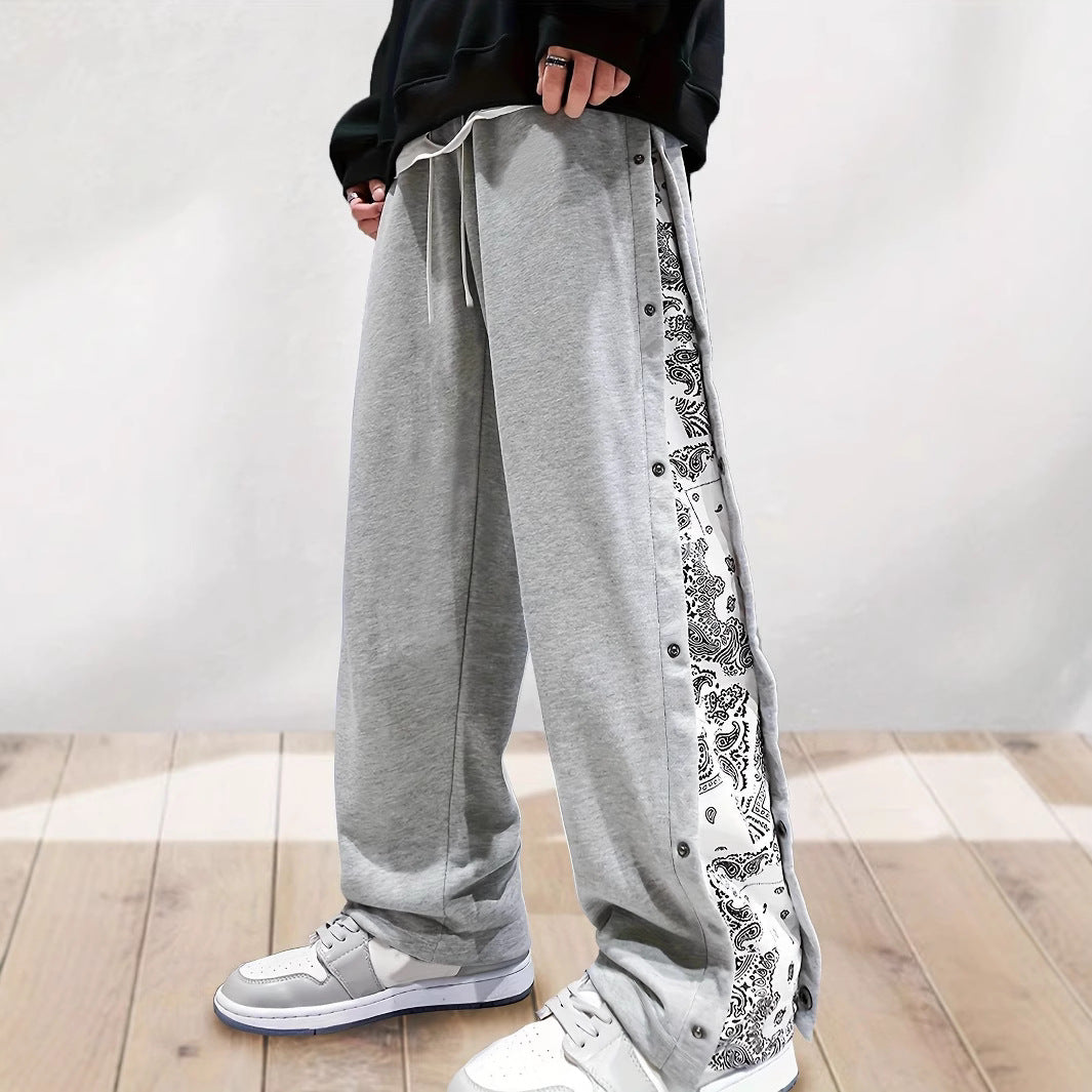 Casual men's sports pants with side buttons Chic and Style