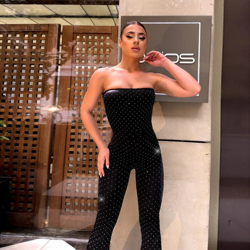 Combinaison large sans bretelles à paillettes Chic und Stil