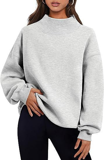 Pull-over décontracté pour dames avec col haut et manches larges Chic und Stil
