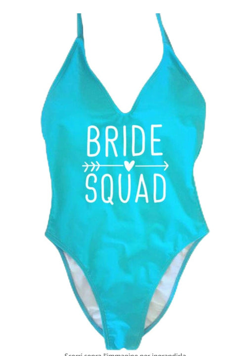 Dames Haute-Coupe Robe de Mariée Fête Monokini Maillot de Bain Chic und Stil