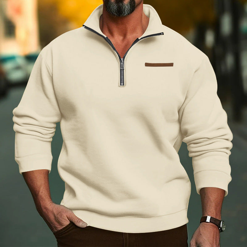 Pull sportif pour hommes avec demi-zip et tissu de haute qualité Chic und Stil