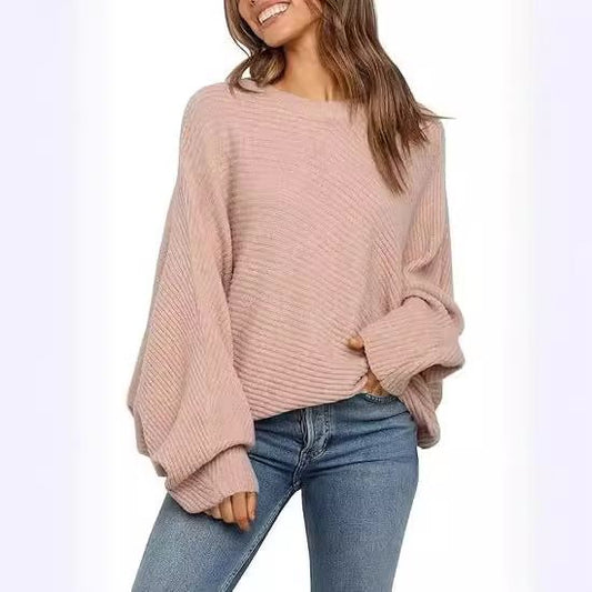 Pull en maille surdimensionné confortable pour femmes avec des manches largement coupées Chic und Stil