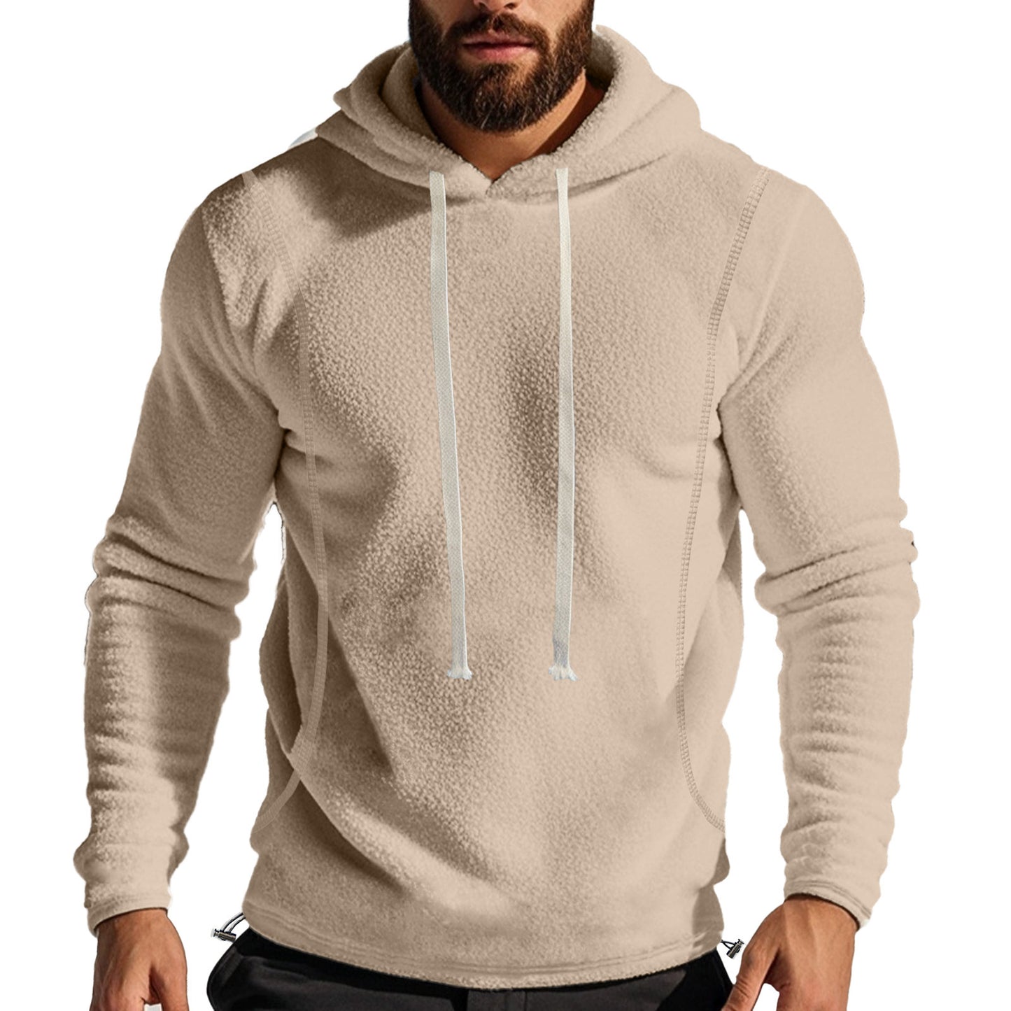 Homme pull à capuche décontracté en polaire douillette avec inserts respirants Chic und Stil