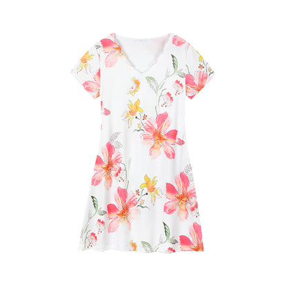 Robe courte à manches courtes imprimé floral Chic und Stil