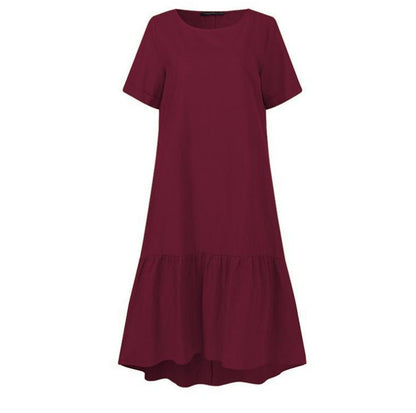 Robe midi à volants high-low pour femmes Chic und Stil