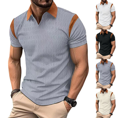 Chemise polo pour hommes avec des détails contrastés élégants et un design structuré respirant Chic und Stil