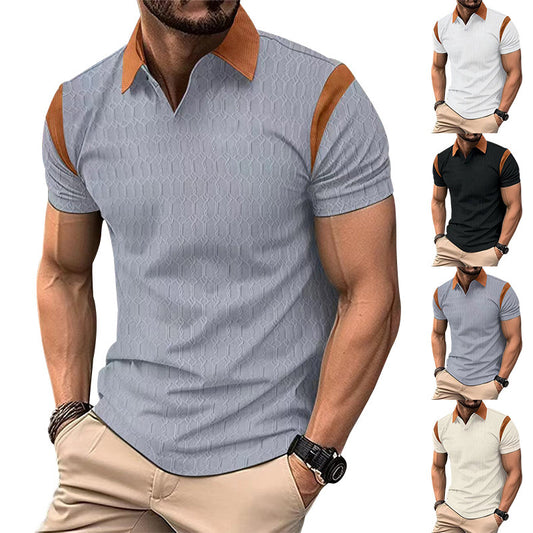 Chemise polo pour hommes avec des détails contrastés élégants et un design structuré respirant Chic und Stil