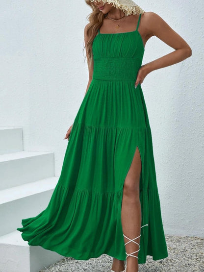 Femmes Robe Maxi Élégante à Volants Chic und Stil