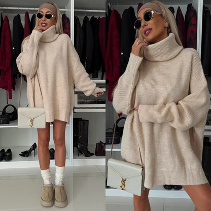 Pull avec col roulé oversized pour femmes en tricot de haute qualité Chic und Stil