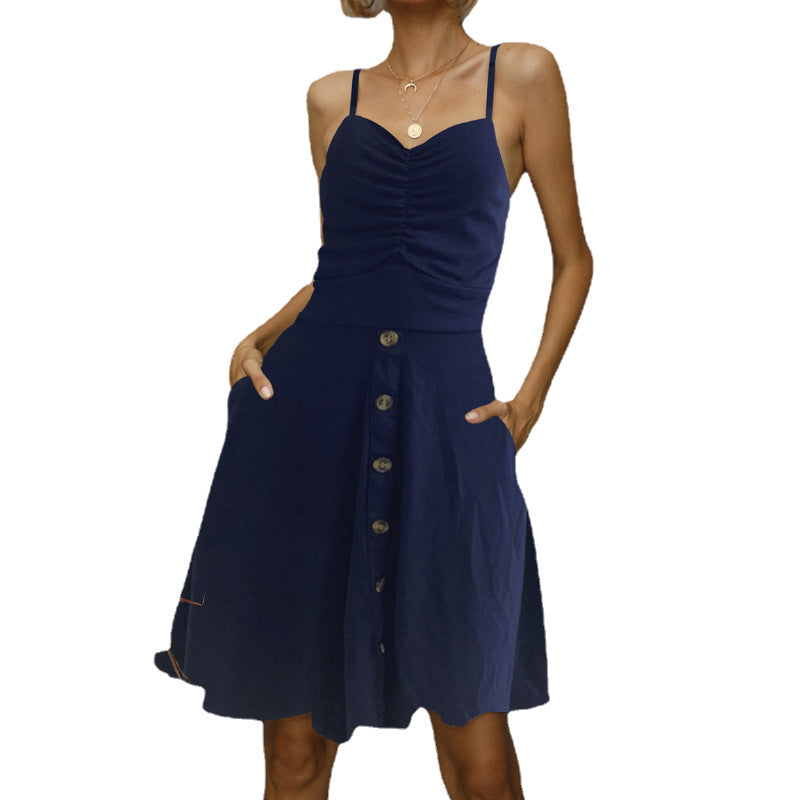 Robe d'été en A à boutons pour dames Chic und Stil