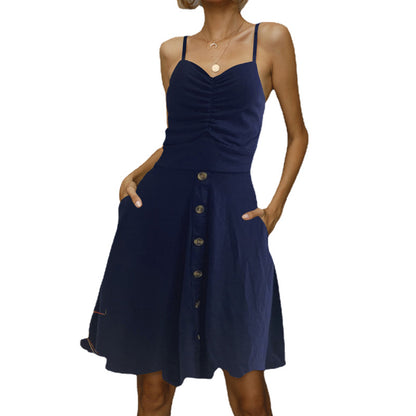 Robe d'été en A à boutons pour dames Chic und Stil