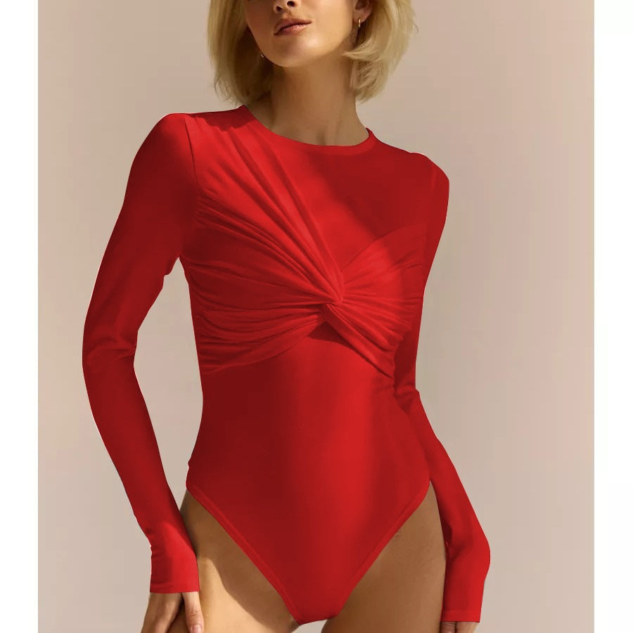 Ladies Long Sleeve Ruffled Body Chic and Style