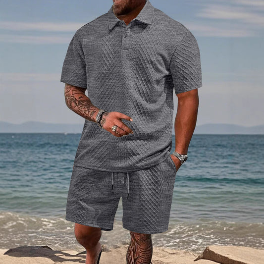 Hommes Ensemble de polo sportif et shorts Chic und Stil