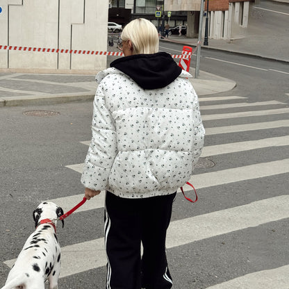 Dames doudoune avec motifs floraux et col haut Chic und Stil