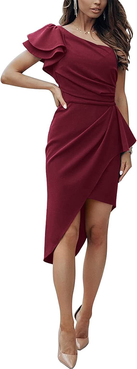 Dames Robe portefeuille élégante avec ourlet asymétrique et détails en dentelle Chic und Stil