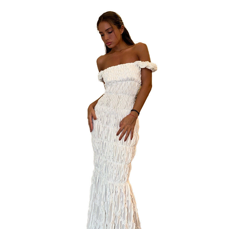 Dames Robe Maxi Élégante à Une Épaule Chic und Stil