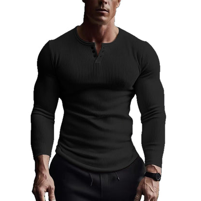 Chemise à boutons à manches longues pour hommes au design en rib moderne Chic und Stil