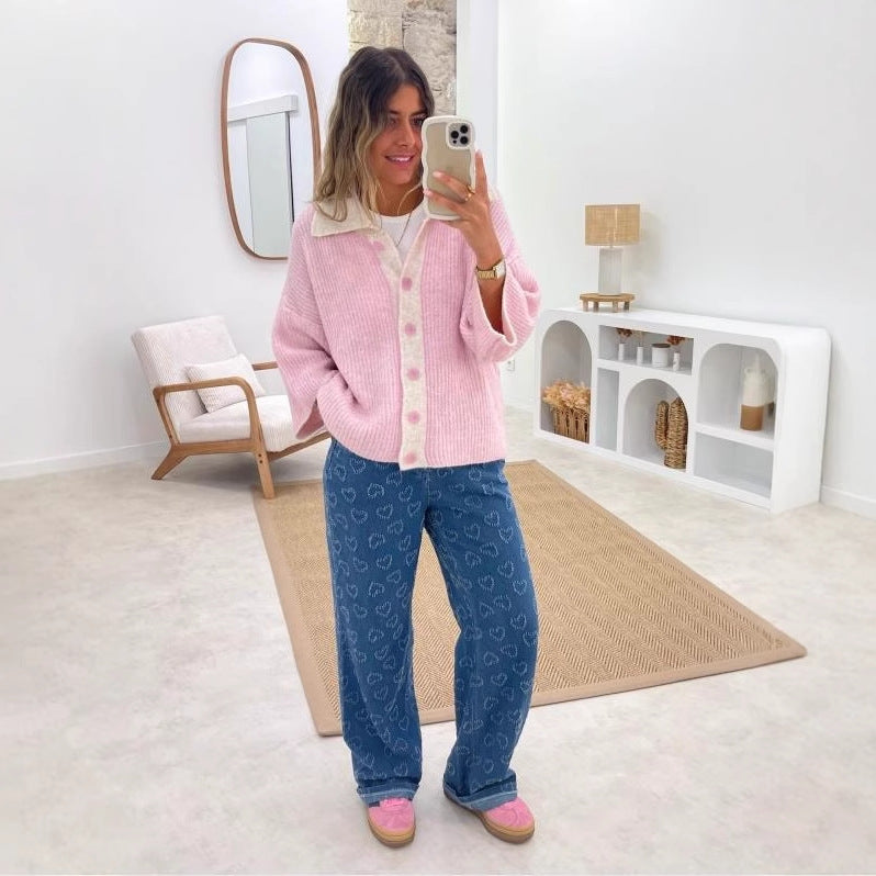 Chic and Style Floral Print Women's Jeans Pants